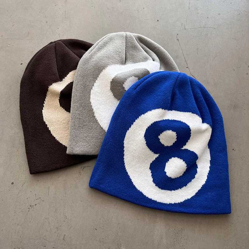 Winter Beanies Hat Men Women Paragraph Quality Cap Number 8 Y2k Warm Fashion Hundred Take Cold Cap for Couple New FashionXJ251023
