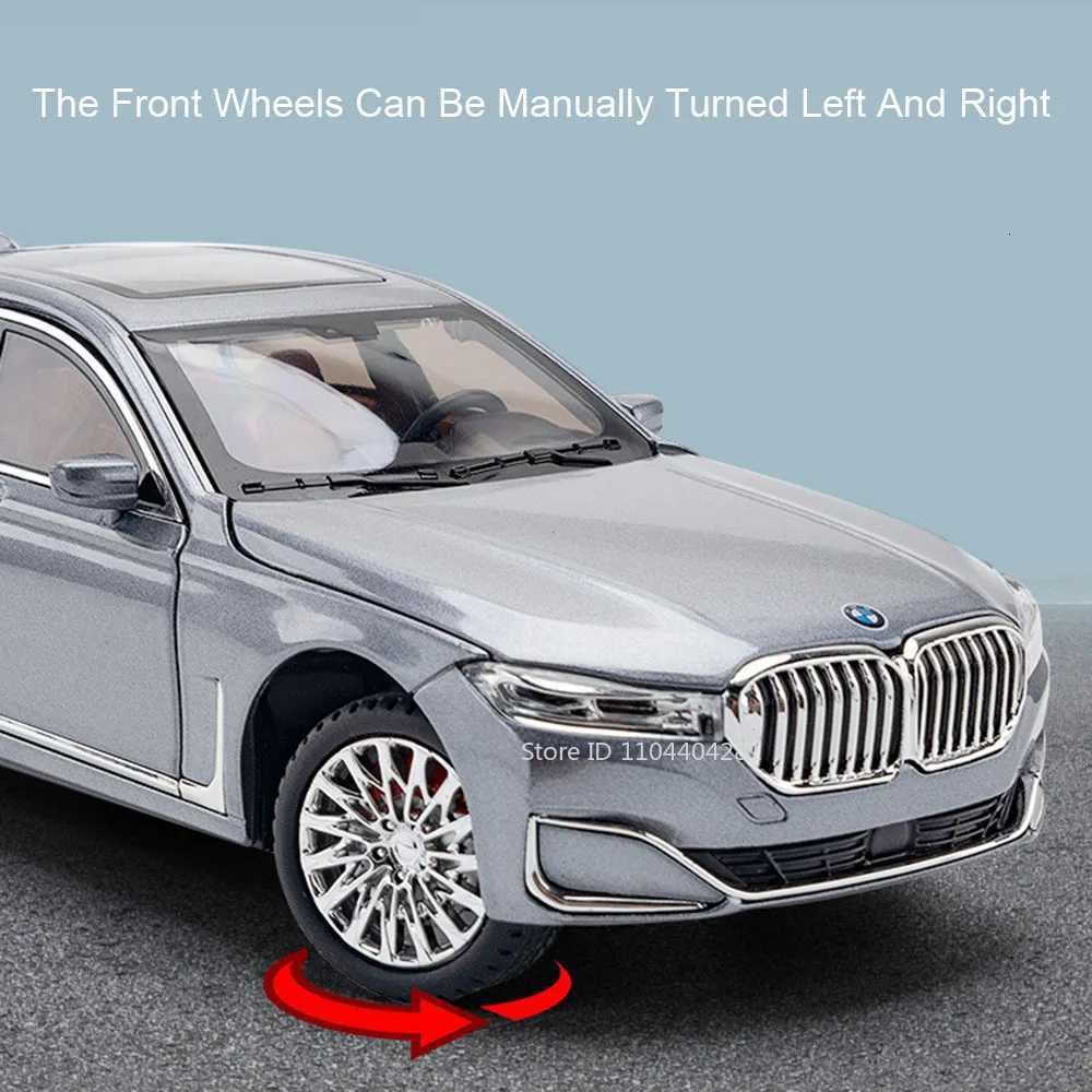 124 THE 7 760Li Model I5 M60 Alloy Diecast Car Toys 6 Doors Opened Sound Light Pull Back Miniature Vehices Boys Birthday GiftsT251023
