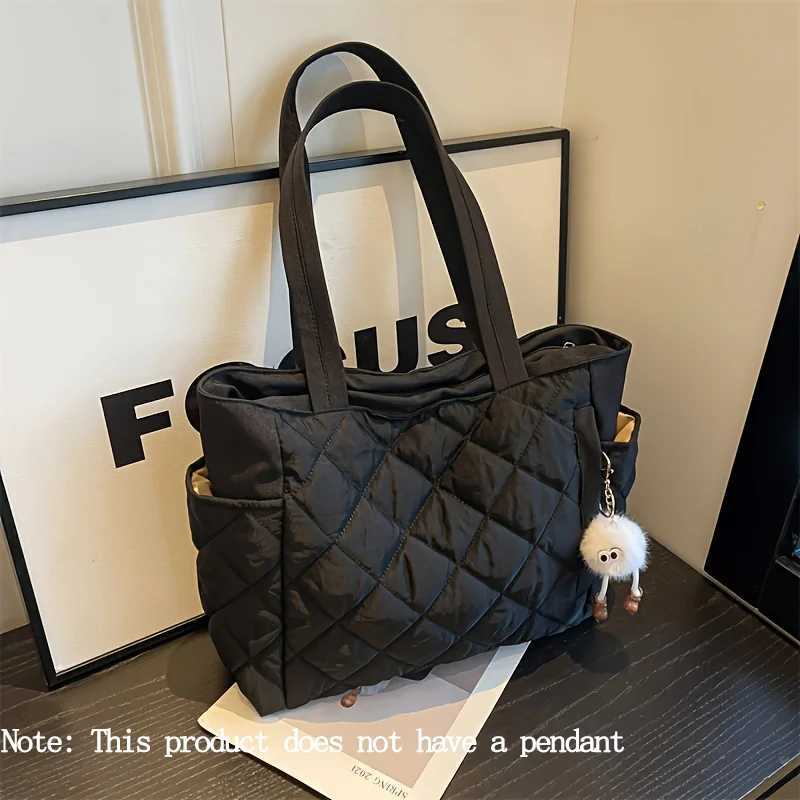 Korean Ins Womens Tote Bags Large Capacity Shoulder Bag Lightweight Soft Nylon Handbag For Daily Shopping TravelL251023
