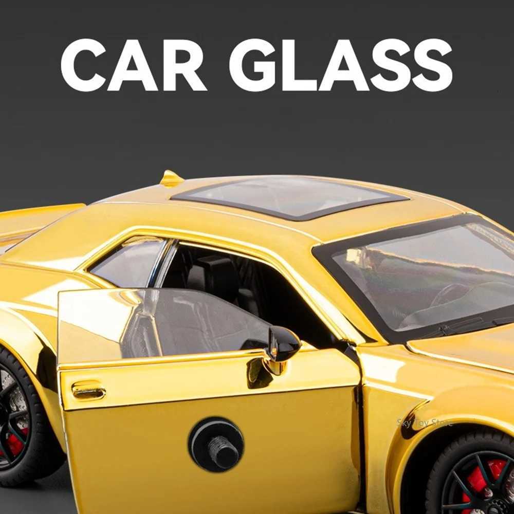 124 Challenger SRT Hellcat Lambor LP770 Alloy Sports Car Diecats Model Toys Doors Opened Sound Light Pull Back Childrens GiftsT251023