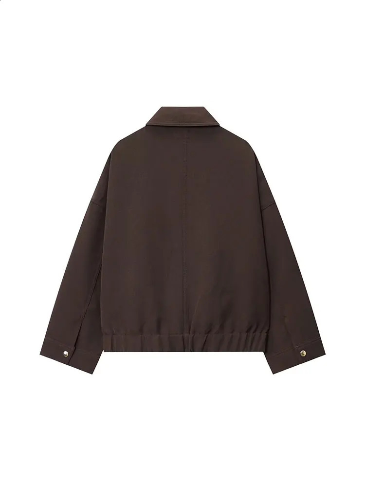 NLZGMSJ Womens 2025 Autumn Elegant Clothing Jacket Vintage Lapel Collar Zipper Full Sleeve Pocket Coat Lady Outerwears 251018