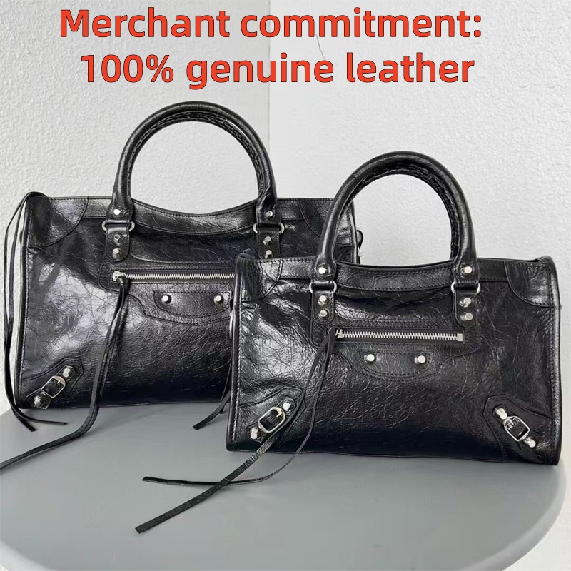 Mirror quality tote rivet Motorcycle bag Luxury Designer bags totes LE CITY bag Women men handbag suede Shoulder Bag genuine leather crossbody bag fashion travel bag