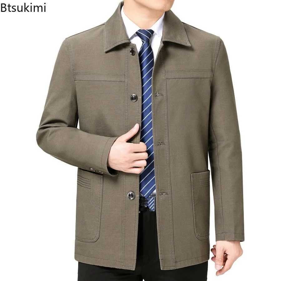 High Quality Mens Cotton Jacket Spring Autumn Business Casual Coats Single Breasted Fashion Classic Men Outerwear Plus Size 8XL W251023