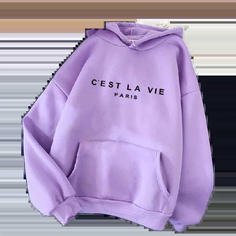 Womens casual printed loose hoodie spring long sleeved hooded sweatshirt Harajuku simple mens and womens top lazy style pulloT251023