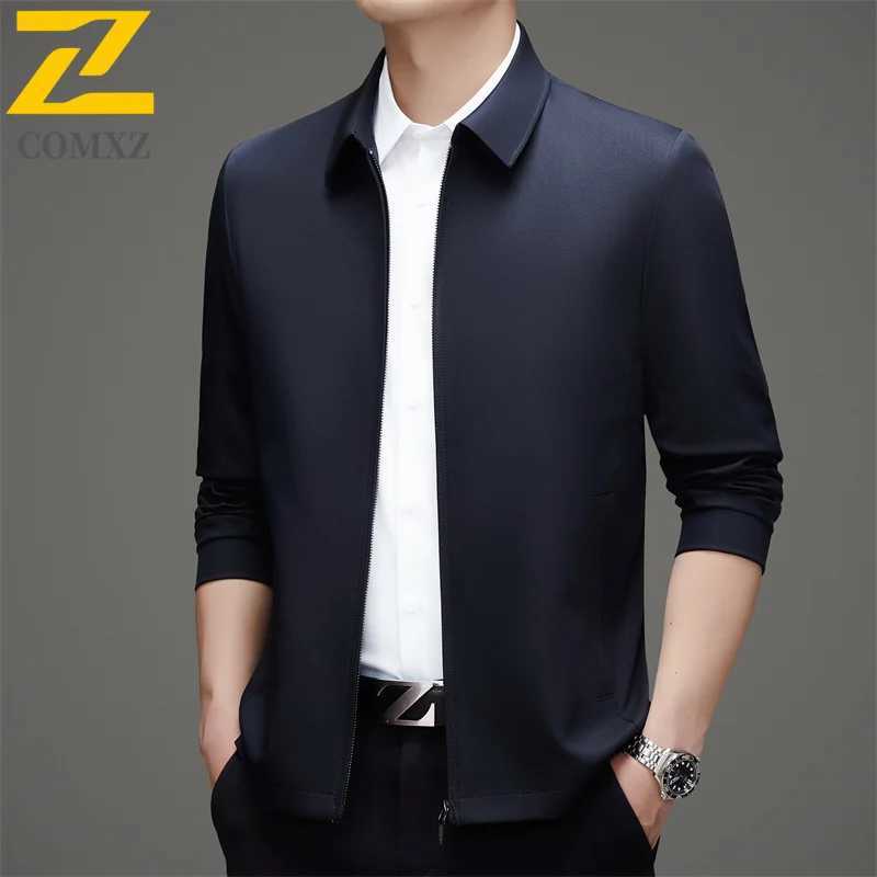 Comxz Men Lapel Jacket Business Casual Light Luxury Golf Travel Wedding Slim Fit Coat Spring Autumn Outerwear Lightweight Blazer W251023