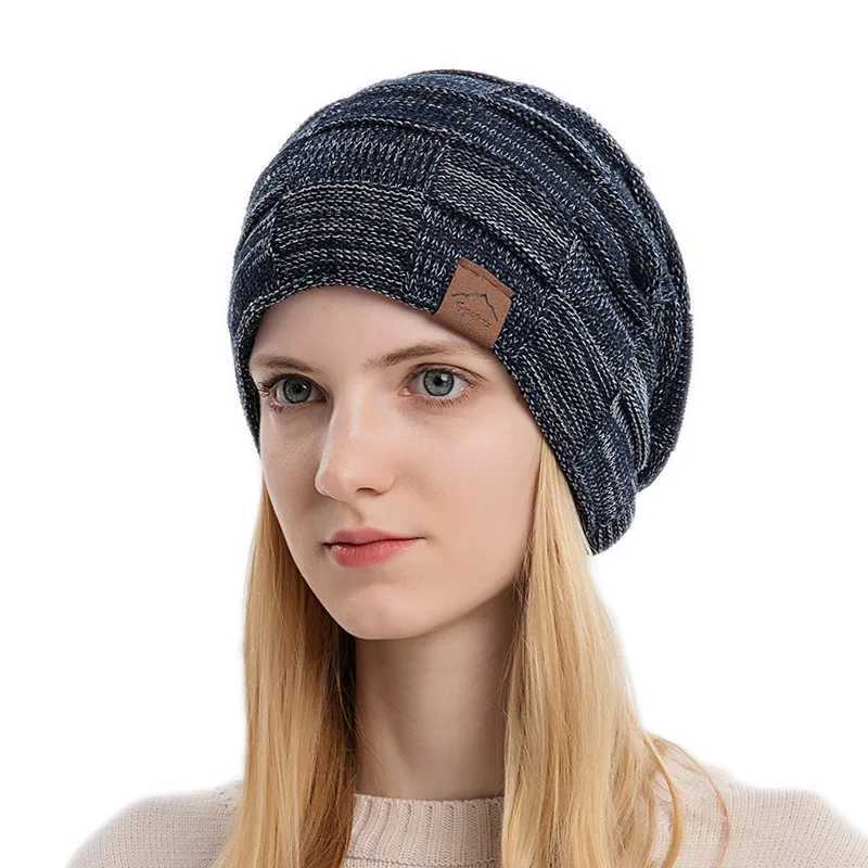 Winter Hat Warm Plus Size Outdoor Knitted Male Female Wool Bobble Hat Casual Stretch Crochet Beanies Hat Cap For Women MenXJ251023