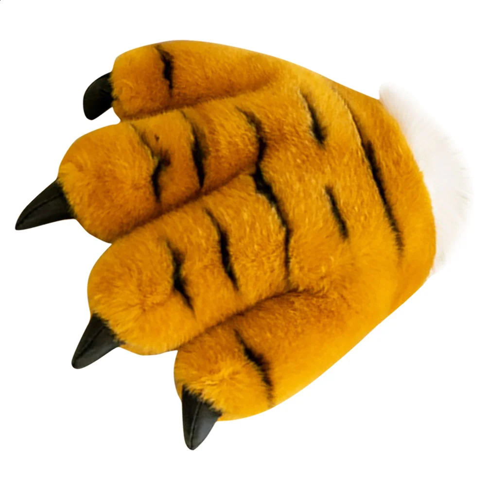 Simulated Tiger Paw Headband Headbands Plush Warm Gloves Thicken Palm Oven Women Elegant Claw Costume Short Mittens Child Hand 251021