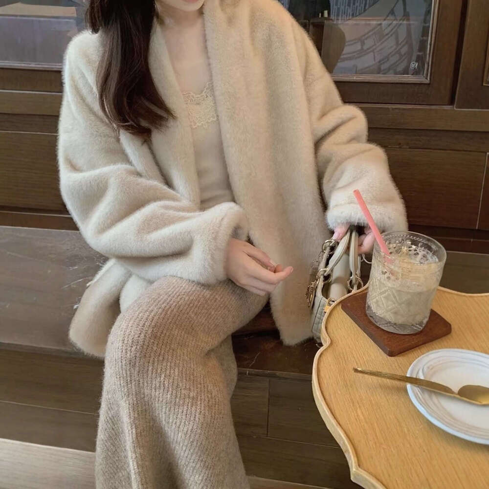 for Women EcoFriendly FurIntegrated New Coat Melad Korean Style Fur Top