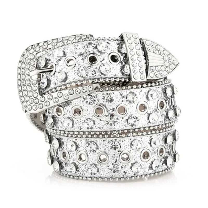 Goth Rhinestones Belts Women PU Leather Straps Rhinestones Belts Cowgirl Y2K Girls Fashion Belt for Jeans MenXJ251023