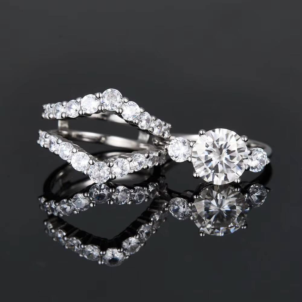 Large 3ct Marquise 925 Sterling Silver Moissanite Couple Ring Set for Women Valentines Day Gift