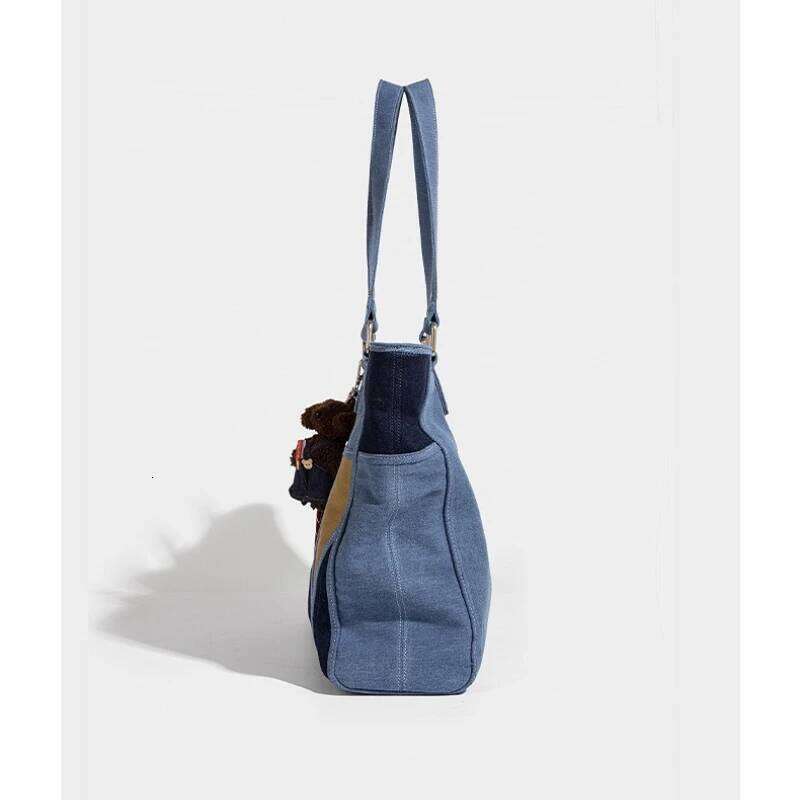 Casual Female Fashion Large Capacity Tote Simple Women Patchwork Travel Shoulder Bag All-Match Denim Handbags Purses Mdng251023
