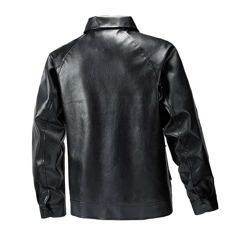 Mens Outdoor Fashionable Casual Handsome Leather Jacket Retro Motorcycle Comfortable Breathable Multi functional Leather Jacket W251023