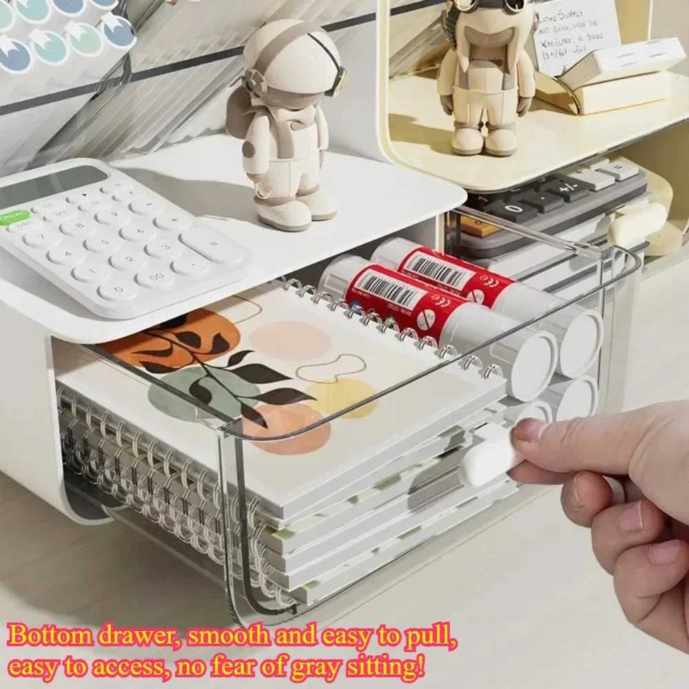 Oblique Plugin Pen Holder Sundries Storage Rack Dustproof Pen Container Multi Space Large Capacity Storage Miscellaneous Items C251023