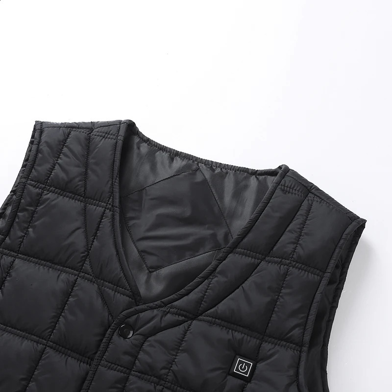 Winter Fashion Versatile 5Zone Intelligent Heating Vest For Men Outdoor Warmth Usb VNeck Waistcoat No Power Bank 251023