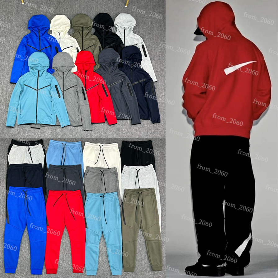 Tech Fleece Mens Hoodie and Sweatpants Set Designer Jogging Suit Casual Streetwear Outfit Zip Up Sportswear Tracksuit Asian Size for Running and Fitness