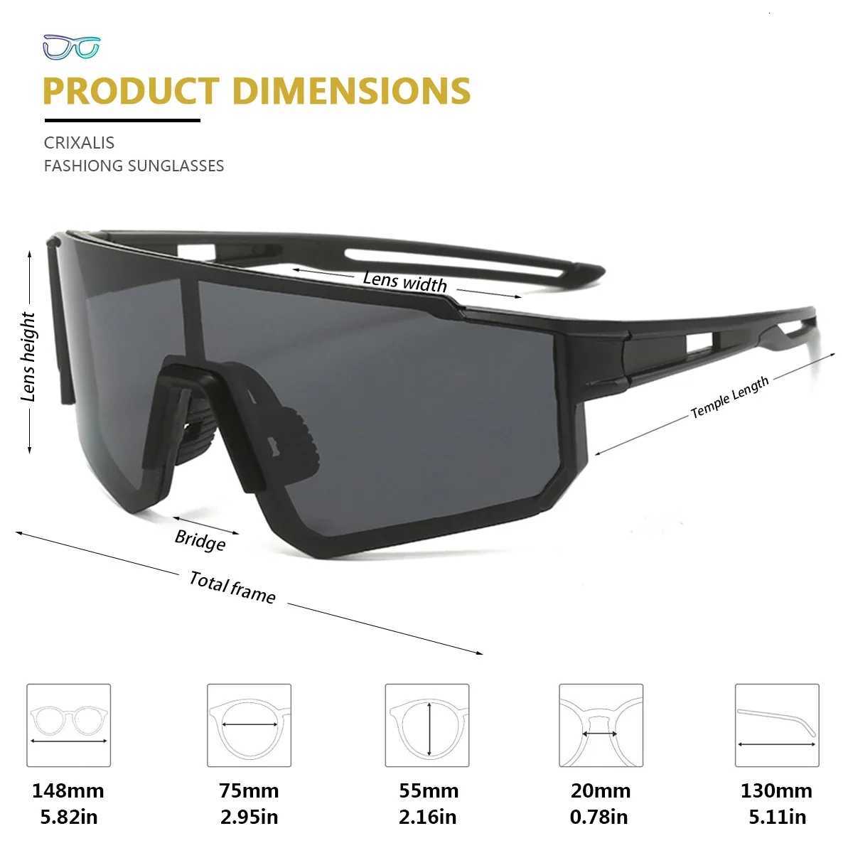 CRIXALIS Oversized Vintage Sunglasses for Men Brand Outdoor Sports Sun Glasses Women Travel Mirror Shades UV400 zonnebril herenW251023