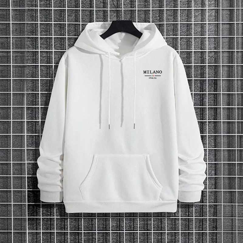 Italy Print Mens Hoodie High Quality Long Sleeve Solid Color Sweatshirt Urban Casual Fashion Sporty Hooded Outerwear Man ClothesT251023