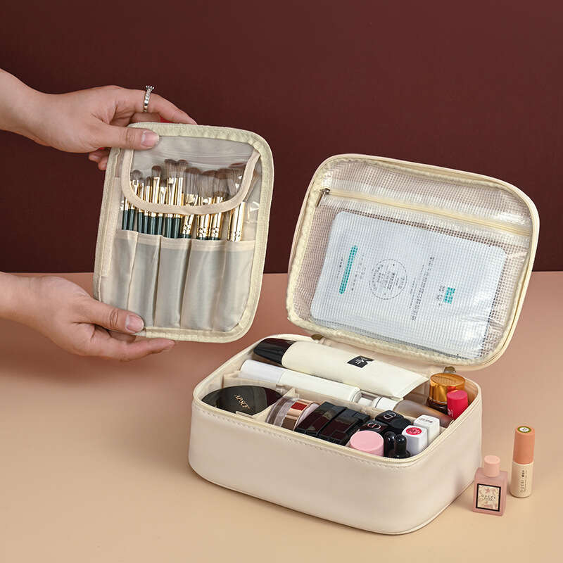 New Freestyle Partition Makeup Large Capacity High-end Multi-functional Cosmetic Toiletry Storage Bag