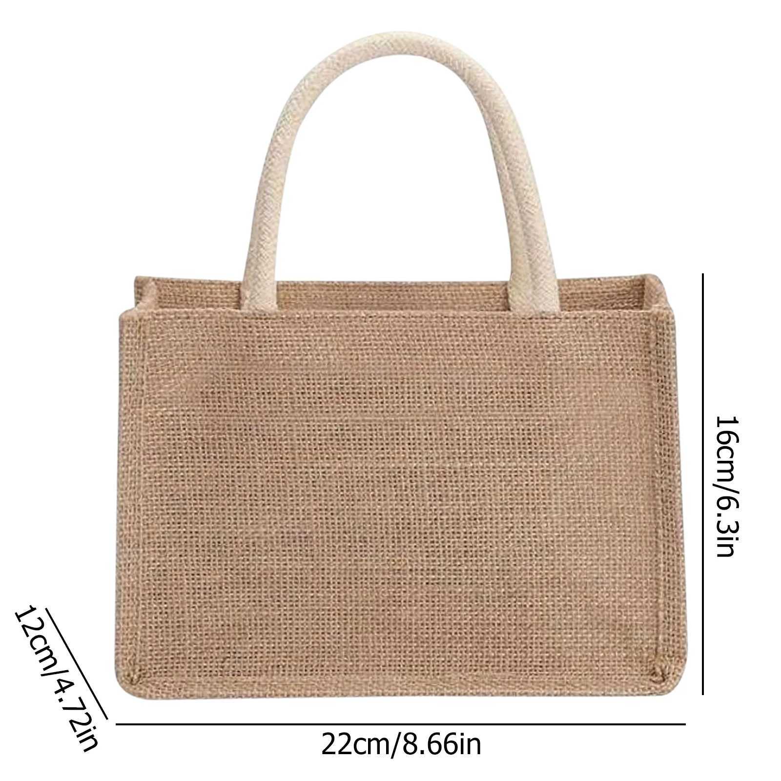 Burlap Tote Bags Blank Jute Beach Shopping Handbag Vintage Reusable Gift Bags with Handle for Grocery Crafts Birthday PartiesL251023