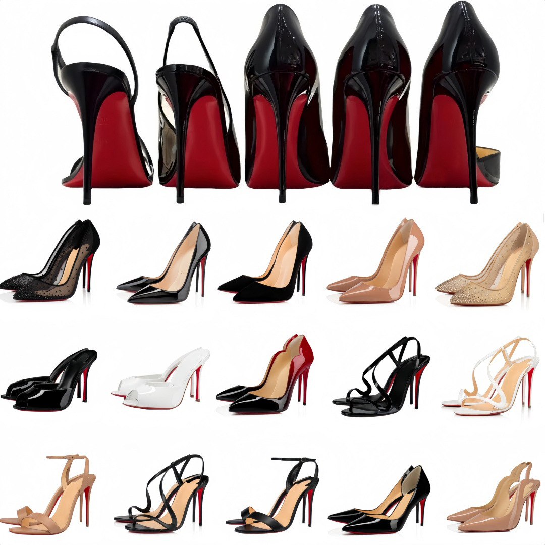 Designer Women High Heels Shoes Red Peep Toes Sandals Luxury Red Shiny Bottom Shoes 6cm 8cm 10cm 12cm Stiletto Genuine Leather Woman Pumps with Dust Bag Size EUR 35-43