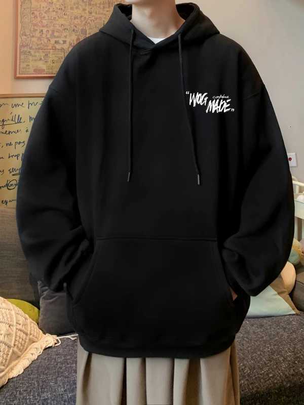 American Hiphop Fashion Brand Heavyweight Pure Cotton Black Hooded Sweatshirt 2025 Autumn Winter Mens Womens New HoodieT251023