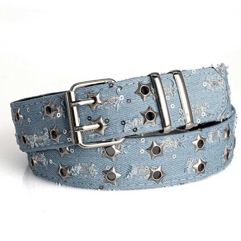New Fashion Luxury Womens Belt Punk Trend Jeans Accessories Denim Girdle HipHop Y2k Star Hollowed Pin Buckle BeltFor Men WomenXJ251023