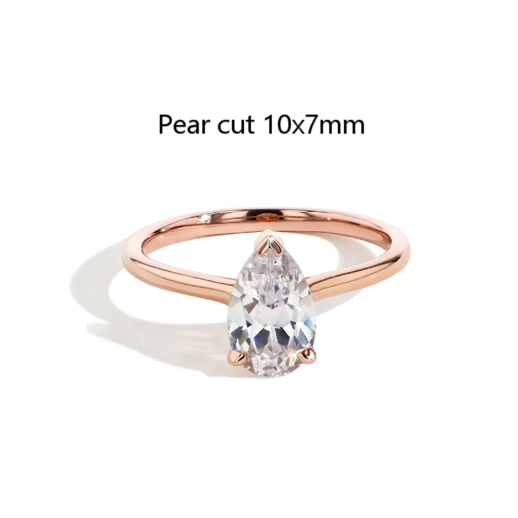 Starsgem Fancy Shape Moissanite 2ct 3ct Size Solitaire Setting 14k Solid Gold Moissanite Diamond Engagement Ring