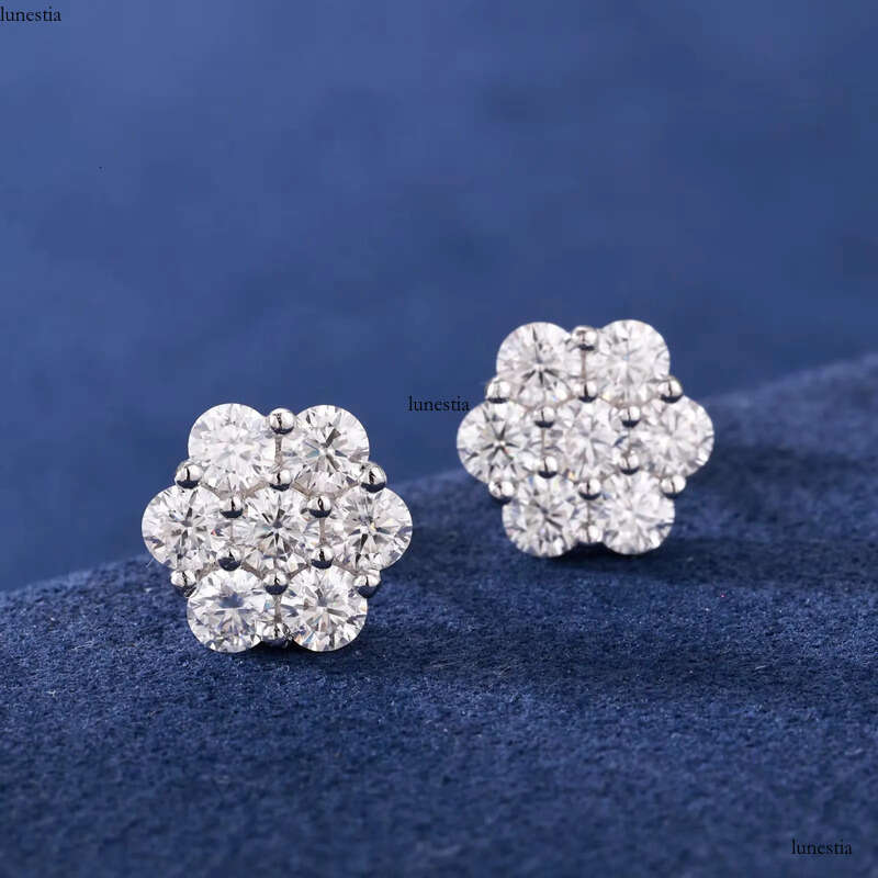 Bulk Wholesale Multi Size Cluster Moissanite wer Stud Earrings Sterg Sier VVS Dia Fine Jewelry Men Women