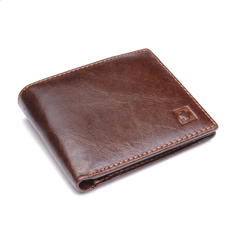 100 Genuine Leather Mens Wallet Purse for men Black Brown Bifold RFID Blocking leather Wallets coin pocket Gift Box251023
