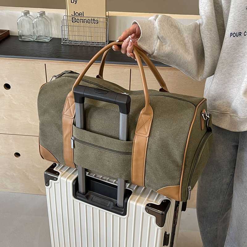 Large Capacity Travel Bag Outdoor Travel Luggage Bag Womens Sports Fitness Bag Mens Handheld Canvas Bag W251023