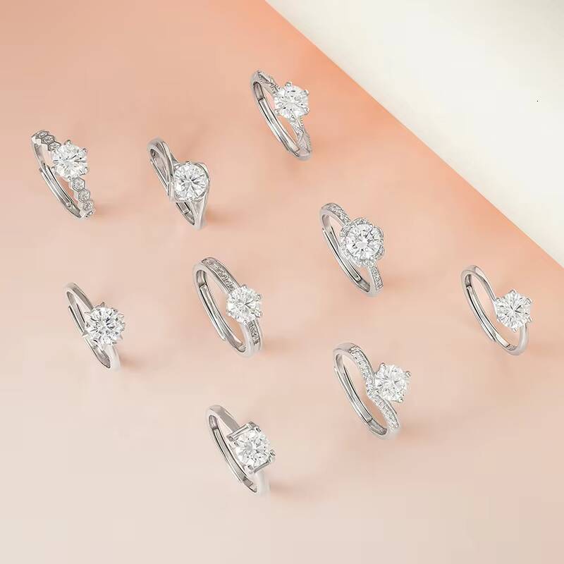 Moissanite Engagement Wedding Ring 925 Sterling Silver Classics Women Moissanite Ring Wedding Fine Jewelry Rings