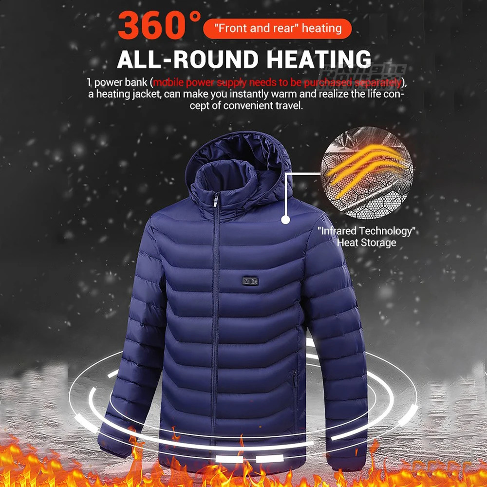 21 Areas Heated Jacket Winter Mens Womens Motorcycle USB Electric Heating Vest Moto Thermal Clothing Coat 251023