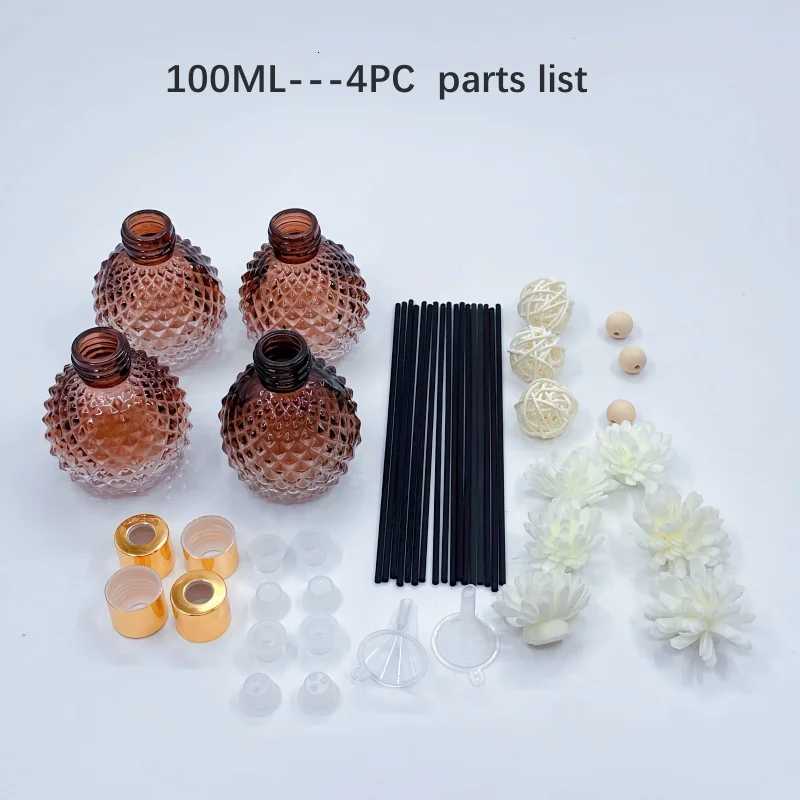 Spherical Aratherapy Bottle Empty Bottle 100ml Thickeed Bottle Essential Oil Diffuser Hotel DIY Per Refill Bottle Rattan Branch Volatile Bottle Y25102