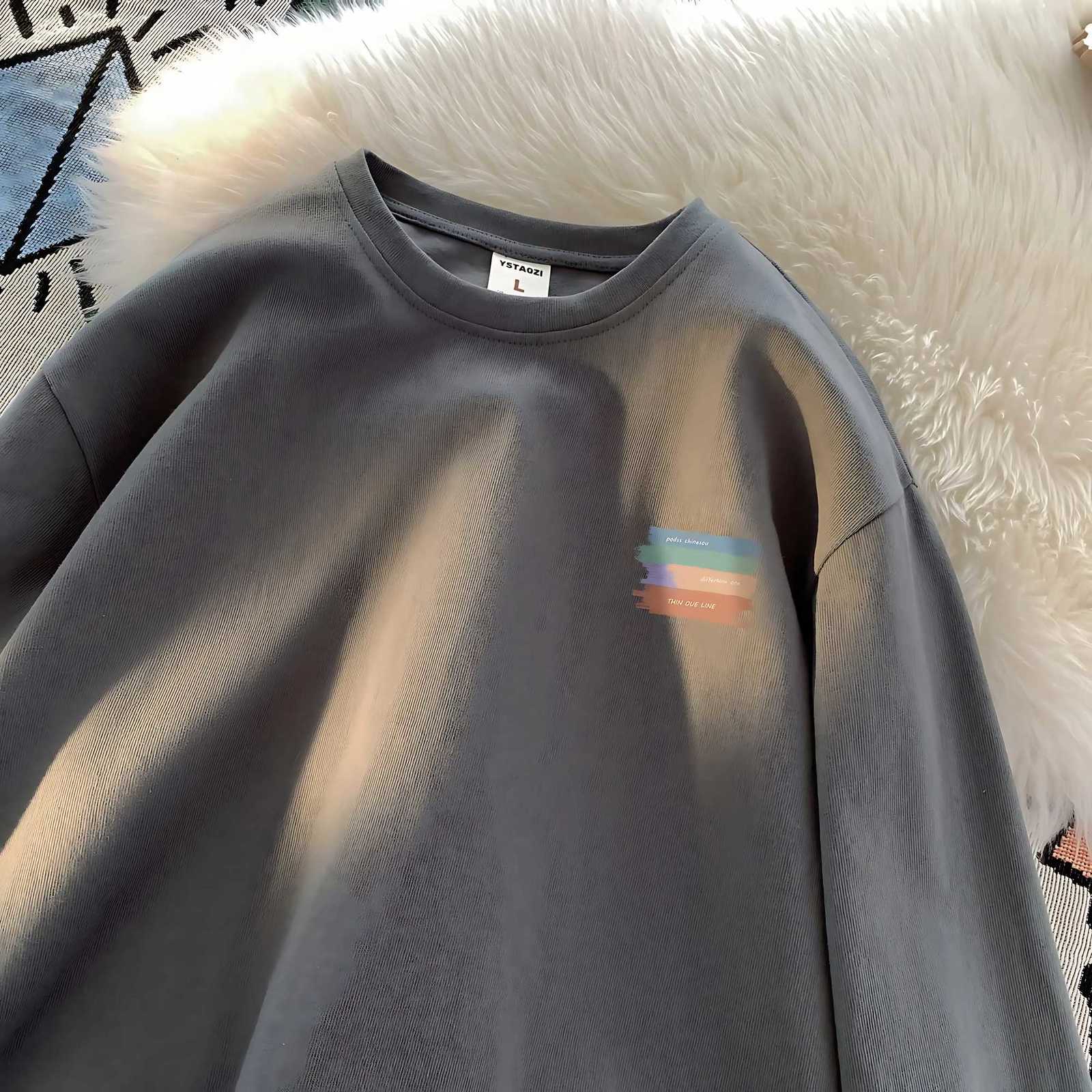 The new mens longsleeved Tshirt for Spring and Autumn 2025 features a casual fashionable and comfortable 3D graffiti printXJ251023
