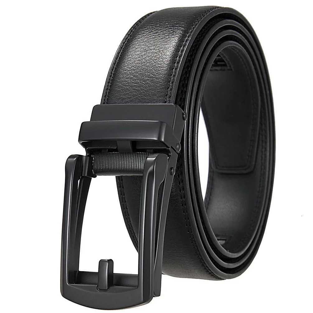 Men Genuine Leather Belt Plus Size 170 160 150 140 130cm Business Belts Famous Brand Strap Metal Black Automatic BuckleXJ251023