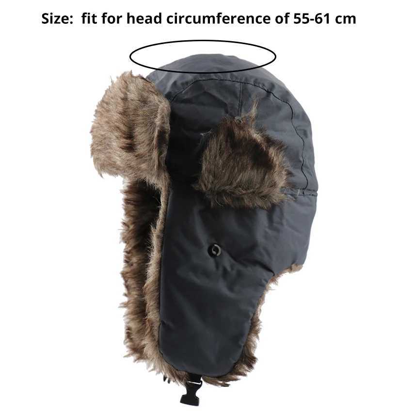 CAMOLAND Military Army Soviet Badge Winter Bber Hat Wen Men Russian Ushanka Hat Faux Fur Earflap s Waterproof SnowW251023