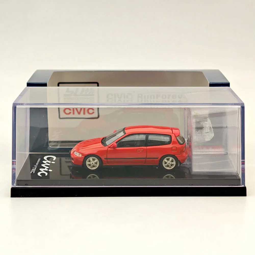 164 for CIVIC EG6 SirS With Engine Display Model Milano Red HJ641017SR Diecast Models Car CollectionT251023