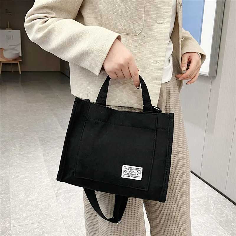 Vintage Corduroy Tote Bag Retro Crossbody Messenger Bag Casual Handbag Shoulder Purse For WomenL251023