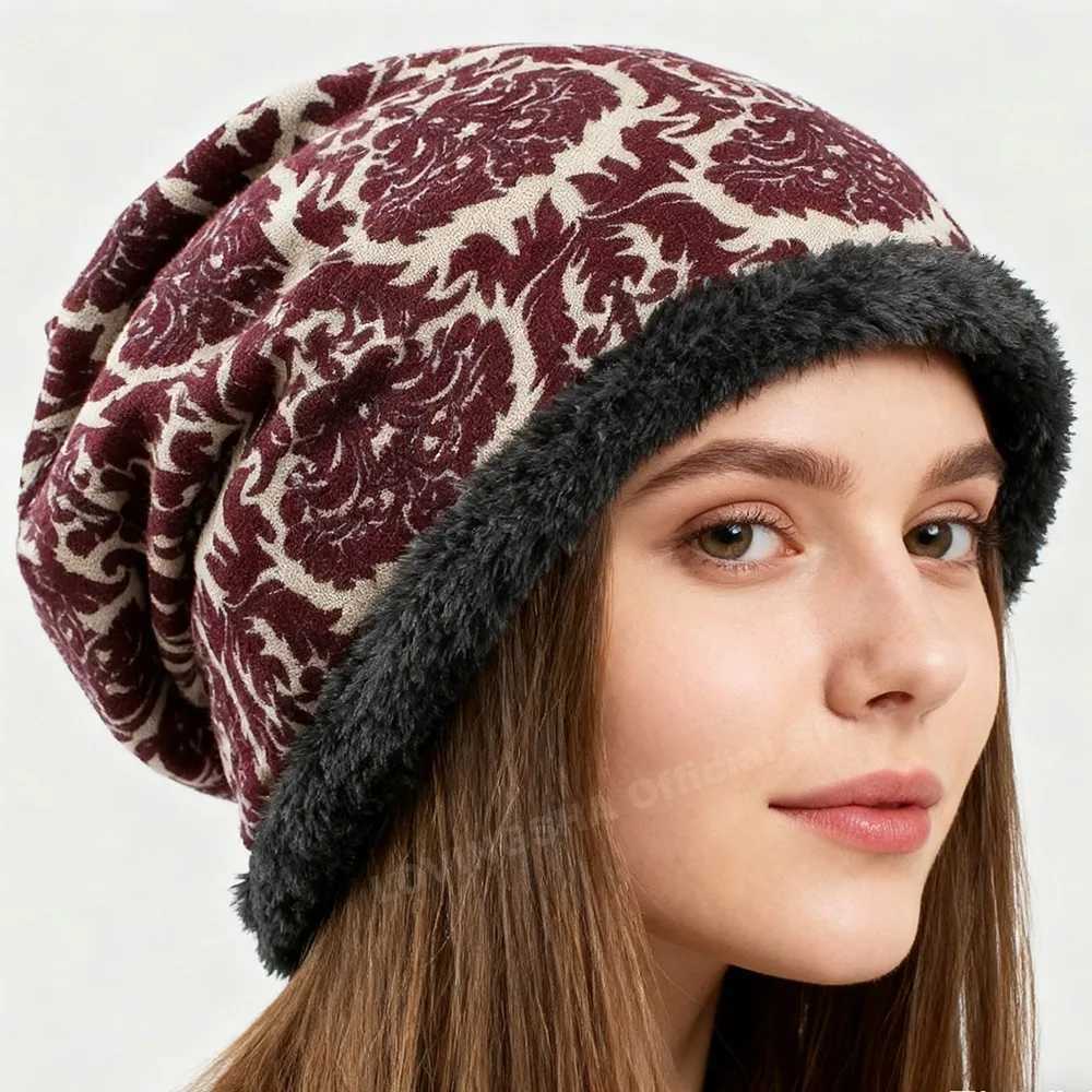 Warm Wen Sklies Beanies Autumn Winter Vintage Design Dualuse Hats For Ladies Girl Cho Loss pecia Finino Scarf M91502W251023