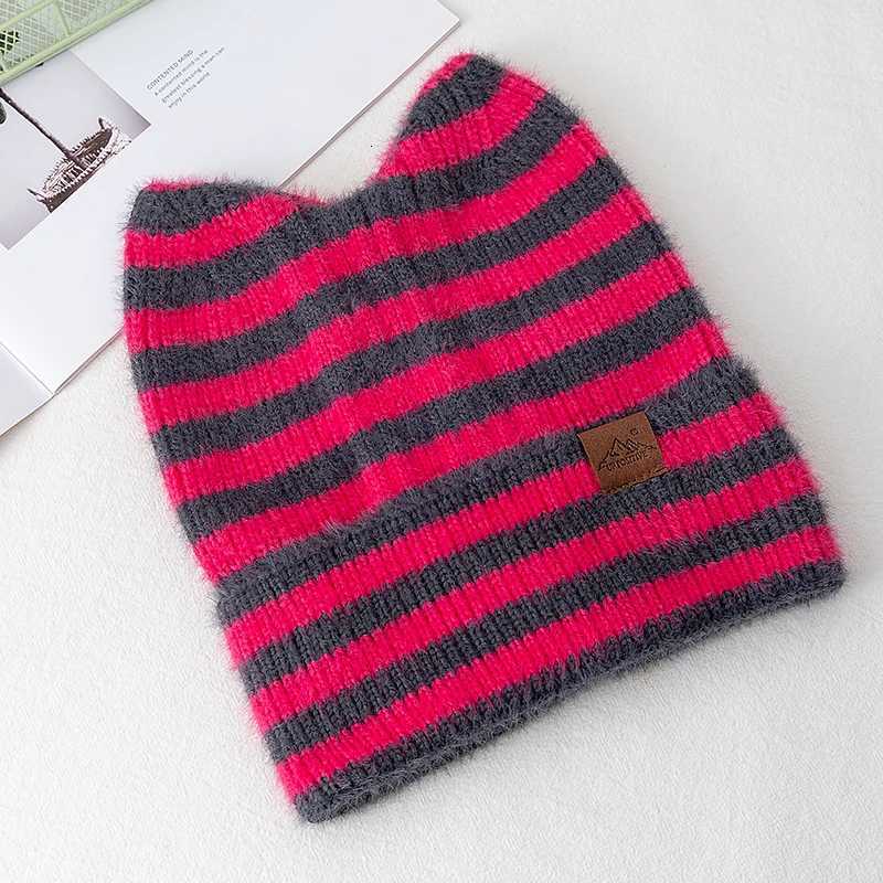 Womens Plush Winter Hat With Fluffy EarsCozy Cat Ear DesignFashion Y2K Beanie For WomenXJ251023