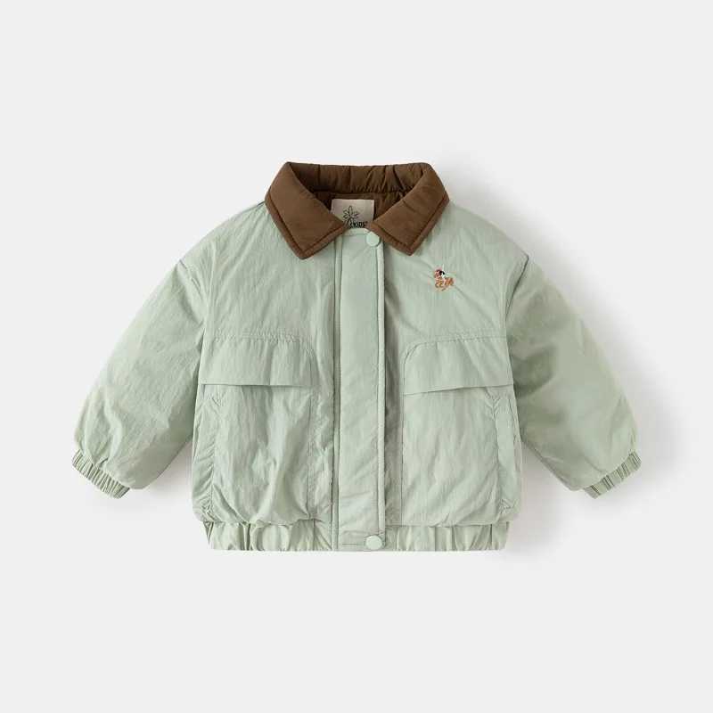 New Winter Boys Lightweight Padded Cotton Jacket Childrens ColorBlock CottonPadded Coat Fashionable and Warm Outerwear Y251023