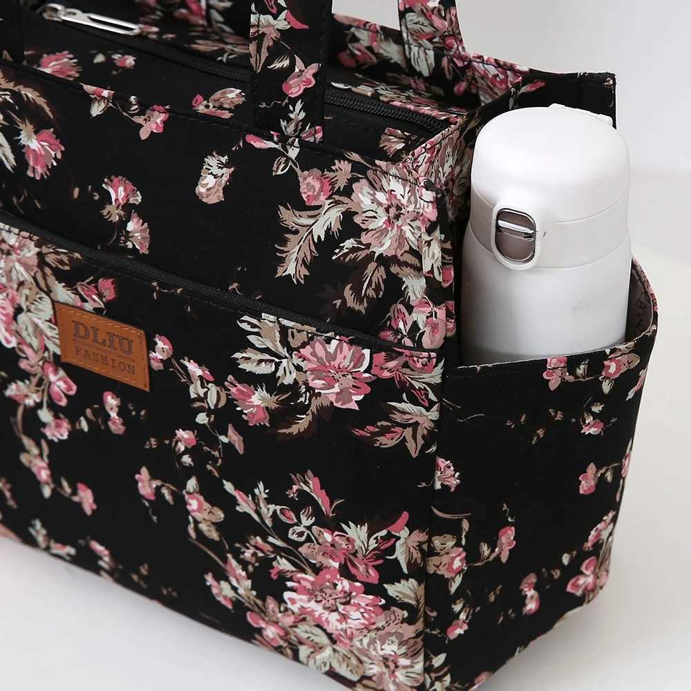 New Large Capacity Thickened Cloth Art Handbag Minimalist Work Lunch Box Storage Bag Suitable for Shopping Miscellaneous UsesL251023
