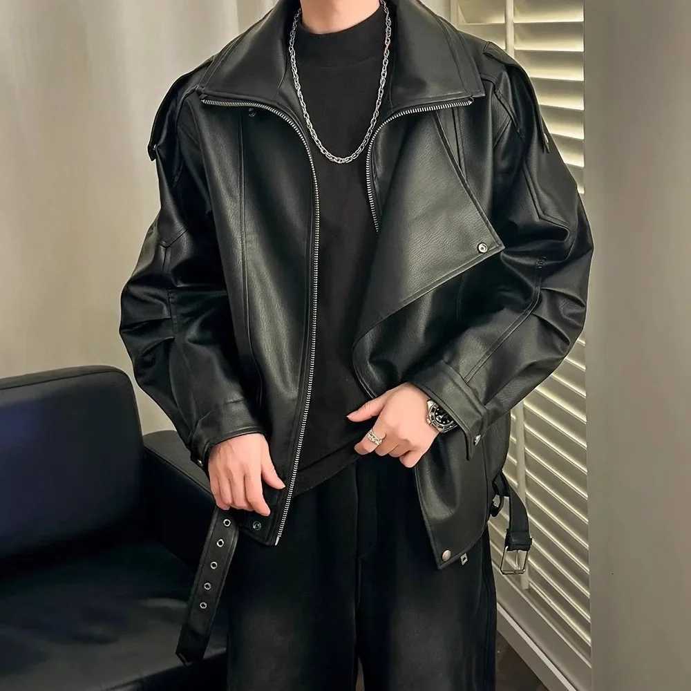 Retro American Style PU Leather Jacket Zipper Motorcycle Jacket for Couples Spring Autumn Mens Womens Casual Leather Coat W251023