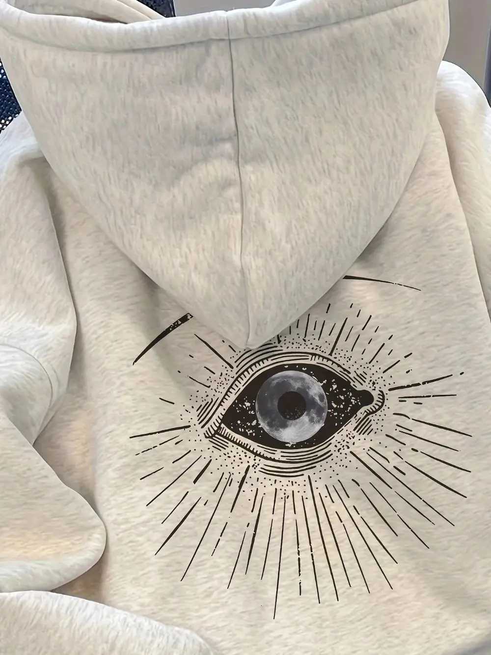 Mens Casual Trend Versatile Sweatshirts Eye Print Cordless Hooded Couple Top Cotton Top Long Sleeve TShirt Mens ClothingT251023