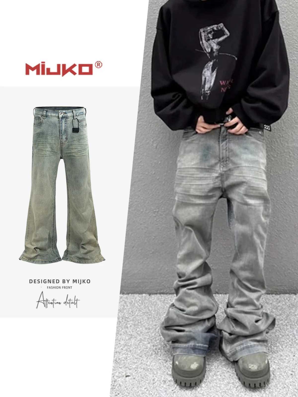 MIJKO Vintage Wide Leg Jeans Mens and Womens Casual Long Pants Trendy On The Ground ZJ091 C251023 S251025