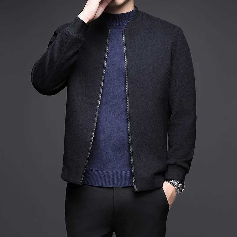 Minglu Autumn Winter 00 Wool Mens Jackets Luxury Stand Collar Solid Color Zipper Thicken Business Casual Man Coats 4XL W251023
