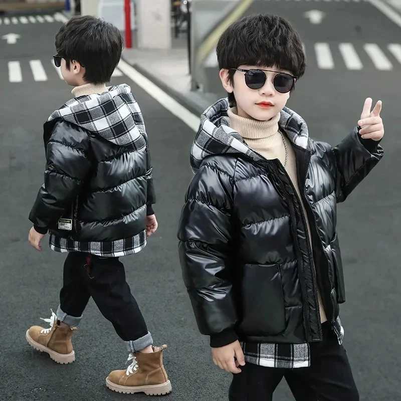 Childrens Padded Jacket New Boys Down Padded Jacket Kids Winter Hooded Jacket Teenage Boys Thick Coat Y251023