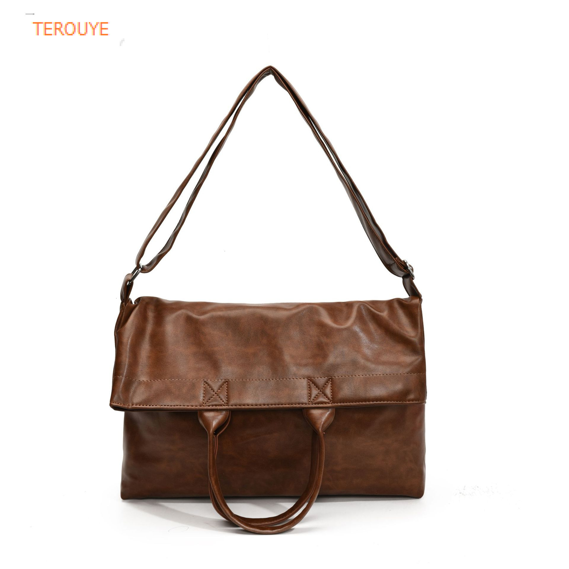 Luxury retro oil wax leather handbag autumn and winter new fashion trend armpit bag large capacity women's shoulder bag elegant designer bag