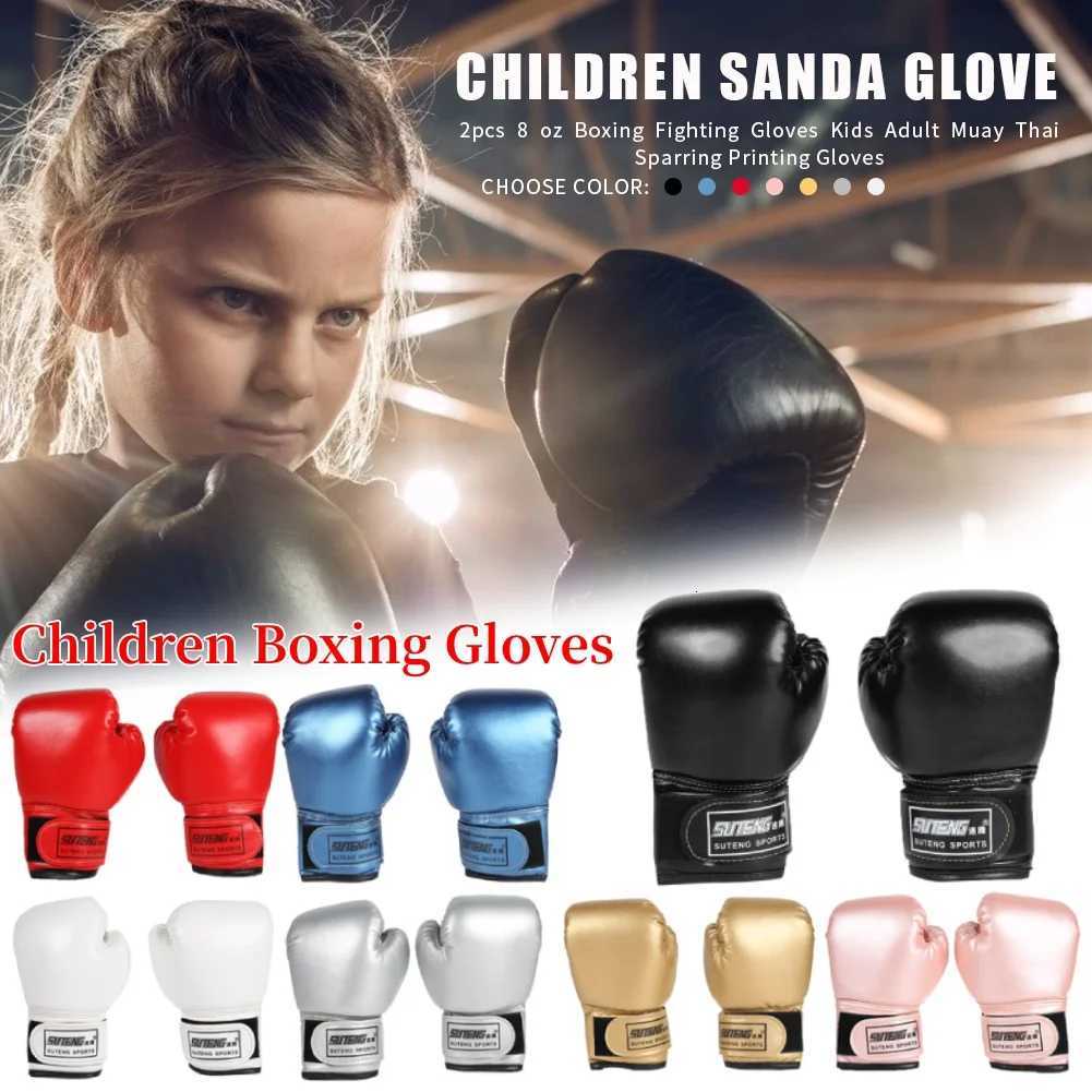 512YRS Professional Boxing Training Sparring Gloves PU Leather Kids Breathable Muay Thai Punching Karate Training Gloves Y251023