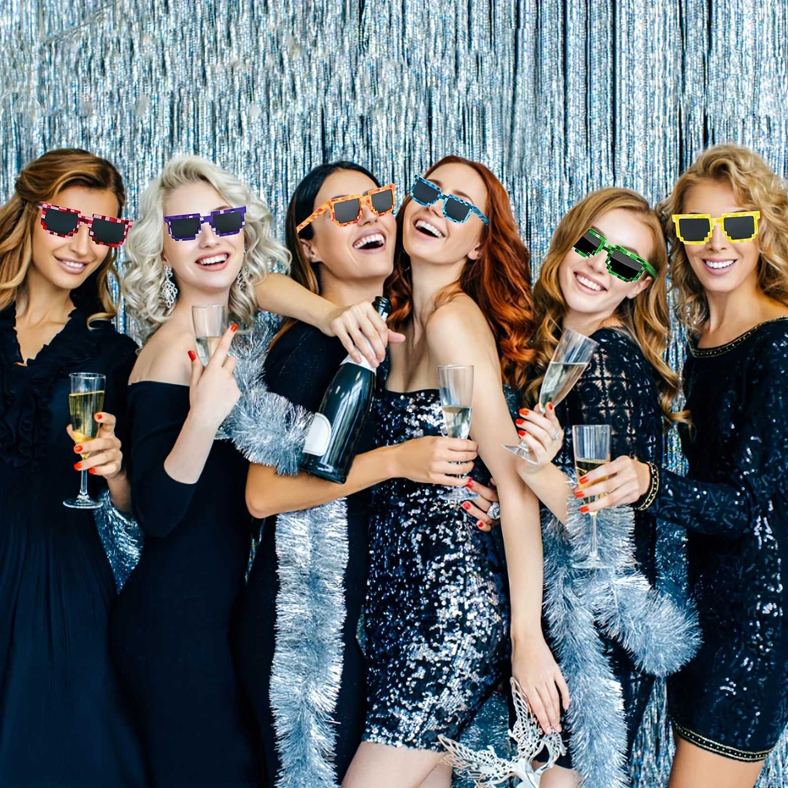 112Pcs Pixel sunglasses Retro Pixel glasses Adult boys and girls Photo props birthday party suppliesW251023